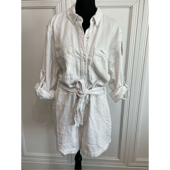 Good American Denim Playsuit Romper White - Picture 5 of 11